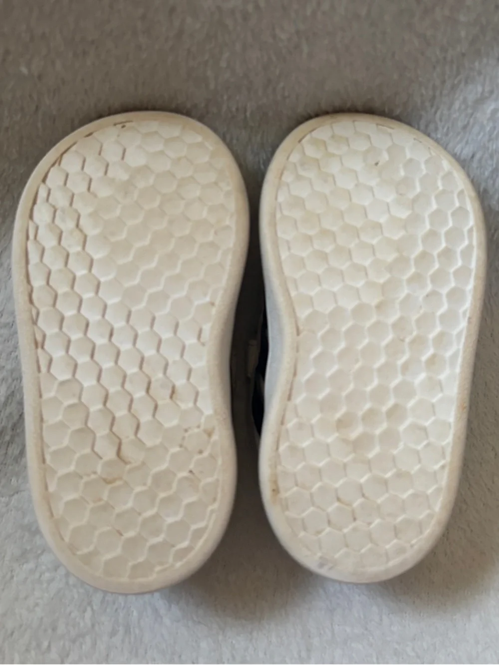 adidas Kids White Sneakers with Black Stripes Velcro